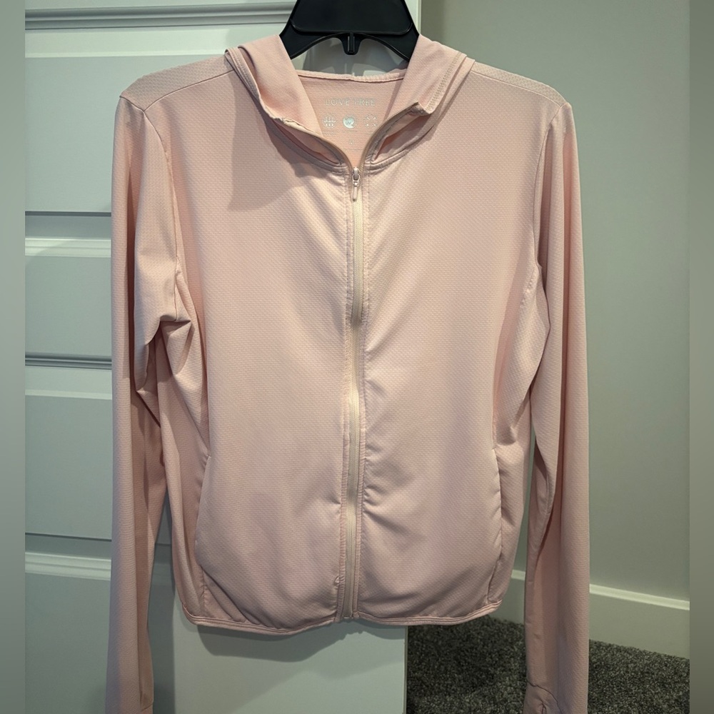 Love Tree Women's lightweight Pink Hooded Jacket Size Medium